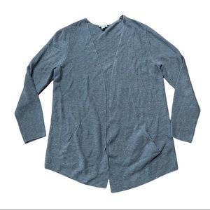 J Jill Women’s Open Lightweight Cardigan Gray Cotton Blend Size M EUC